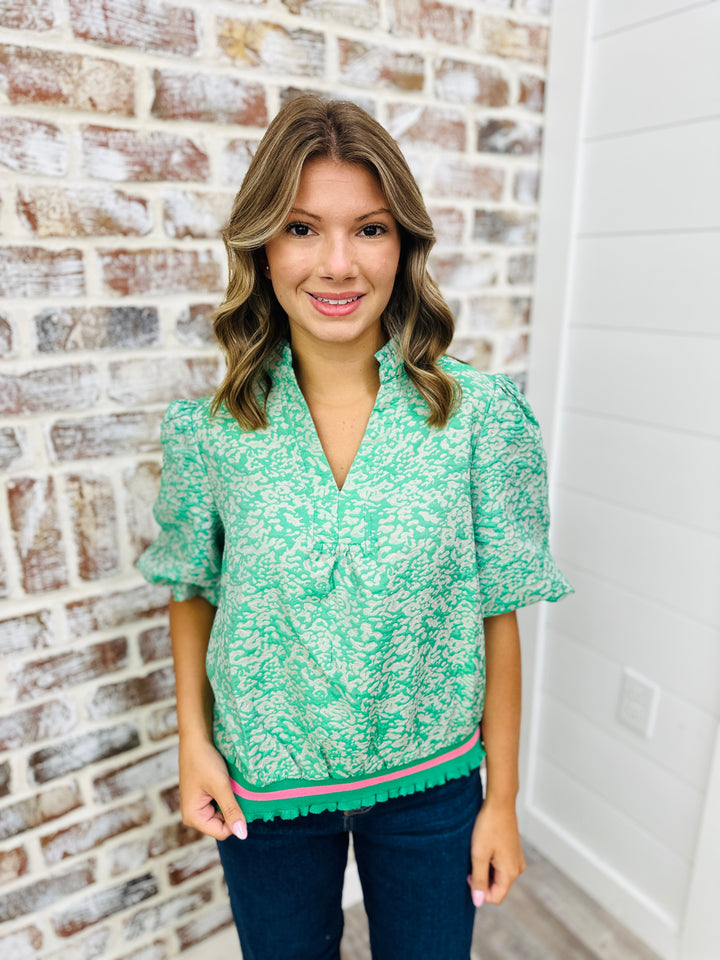 Bubble Belt Jacquard Top