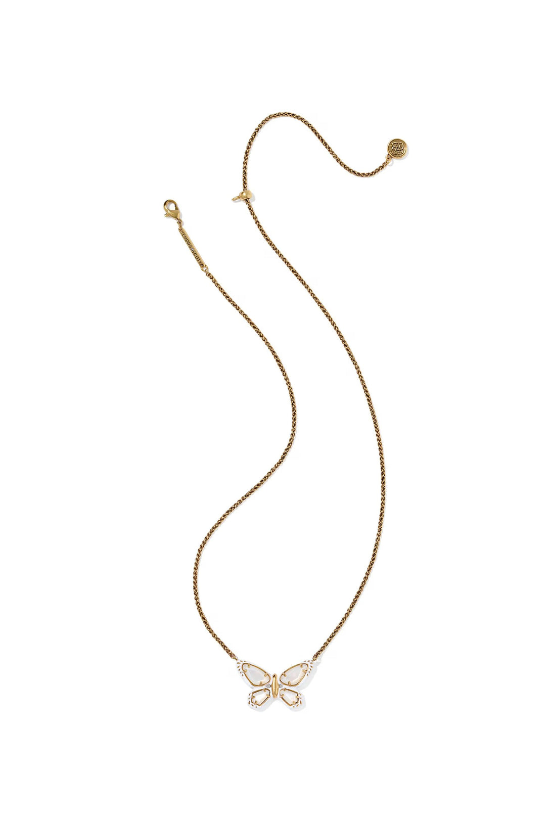 Dolly Parton x Kendra Scott Enamel Butterfly Vintage Gold Short Pendant Necklace