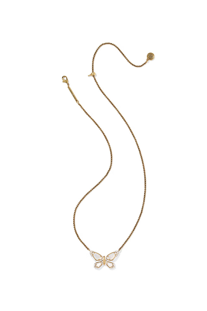 Dolly Parton x Kendra Scott Enamel Butterfly Vintage Gold Short Pendant Necklace