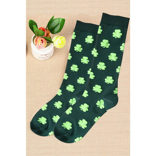 Green St Patricks Print Tube Socks