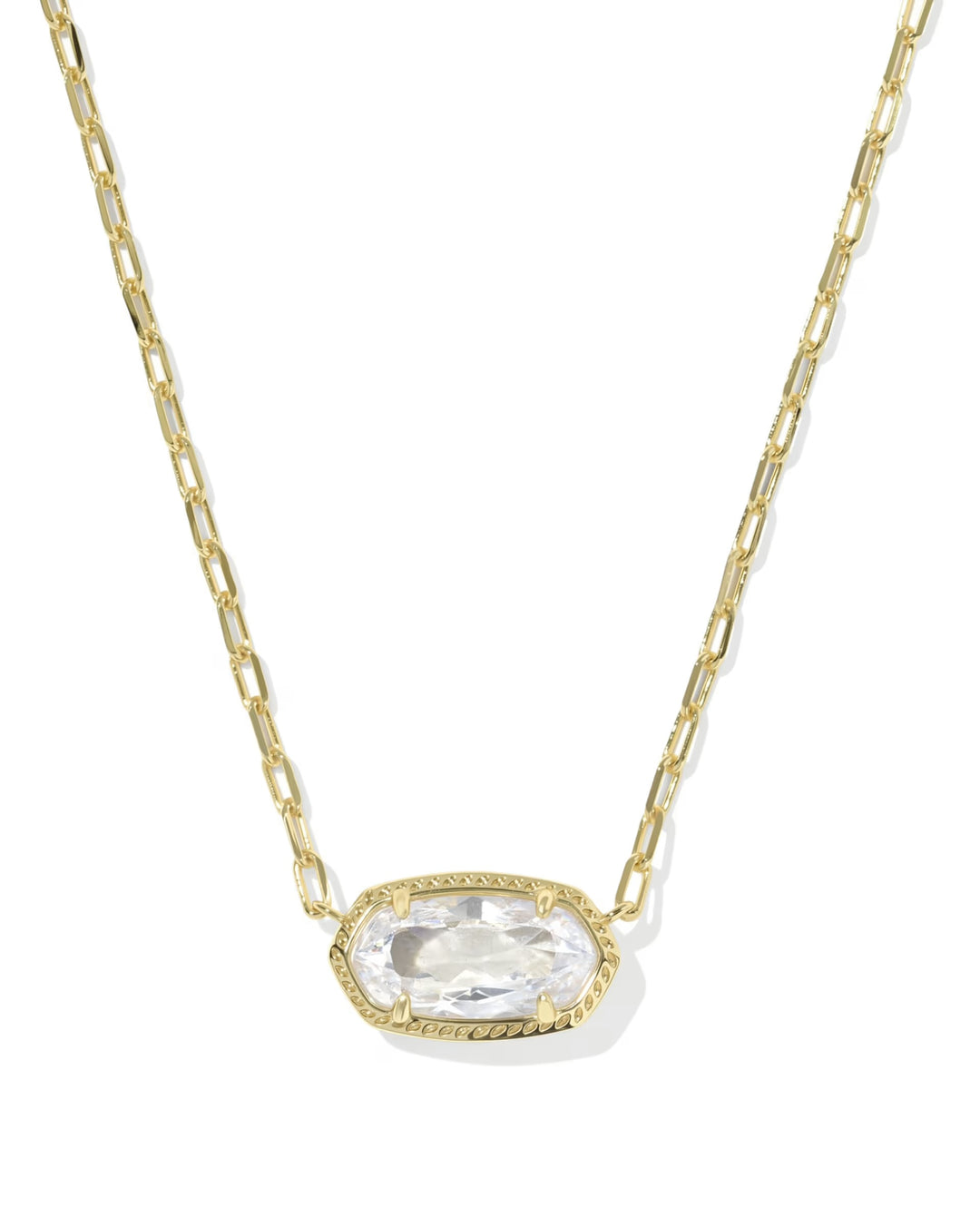 Kendra Scott | Elisa Luxe Gold Short Pendant Necklace - White CZ