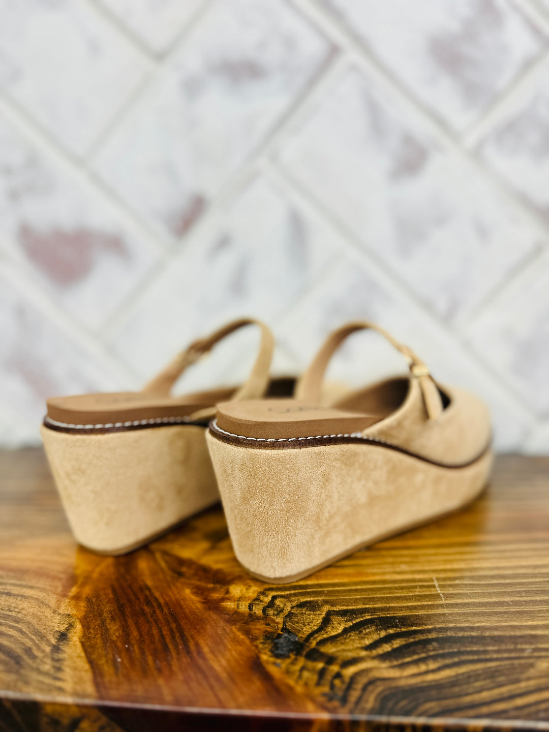 Corkys | Me Time - Camel Faux Suede Wedge