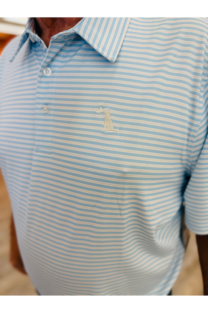 Local Boy | Surfside Polo - Ice Blue/Light Sand/White