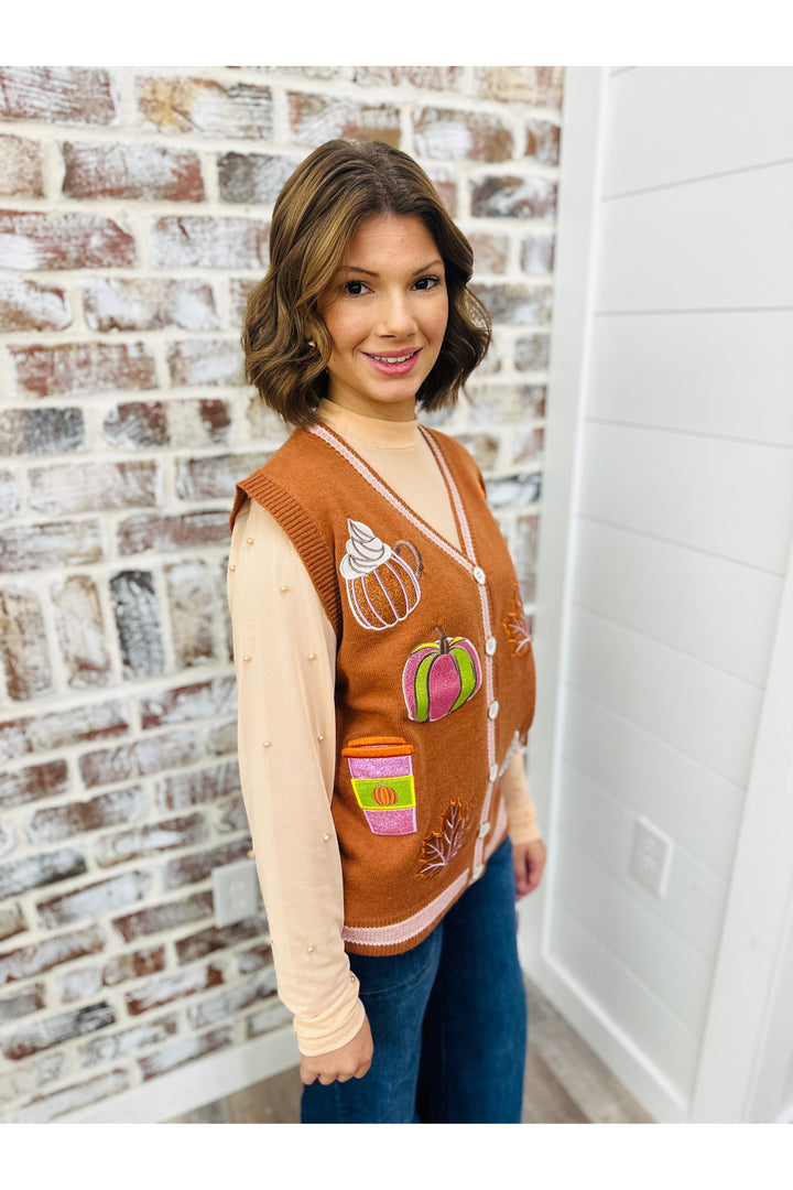 Glitter Fall Elements Sweater Vest
