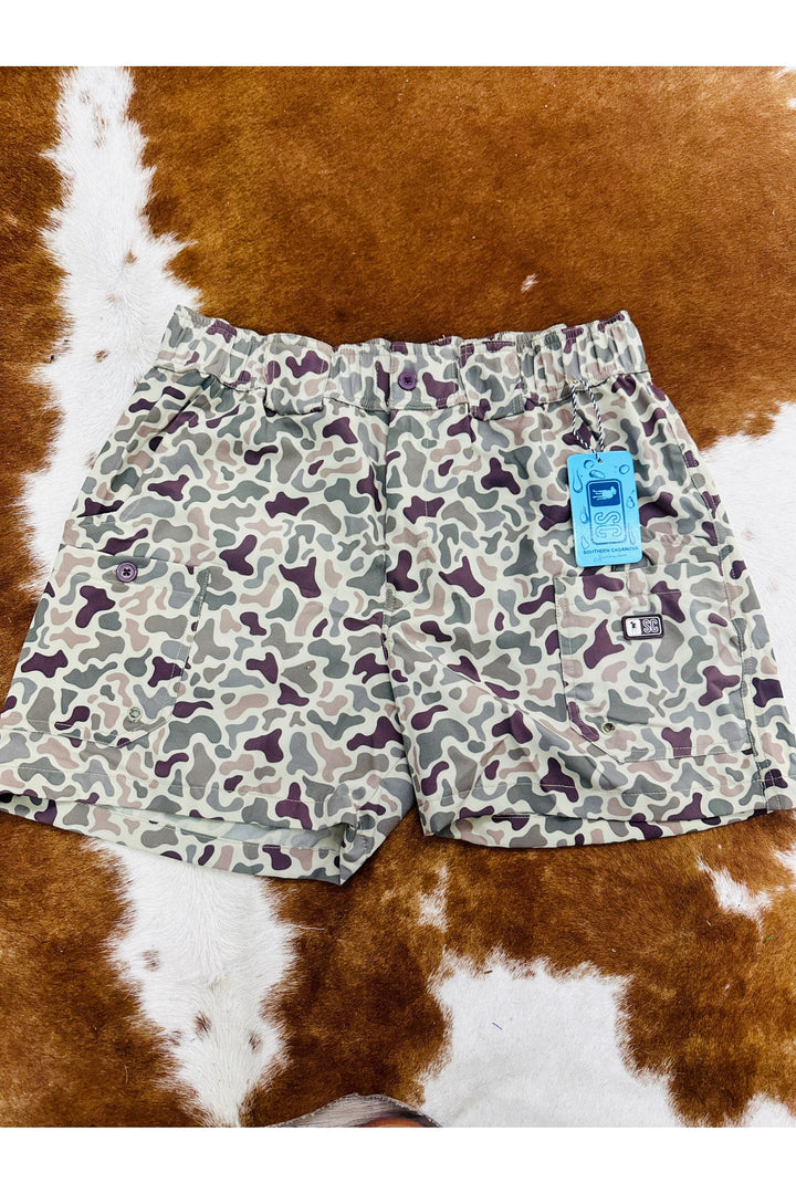 Southern Casanova | Retro Land Camo Fishing Shorts