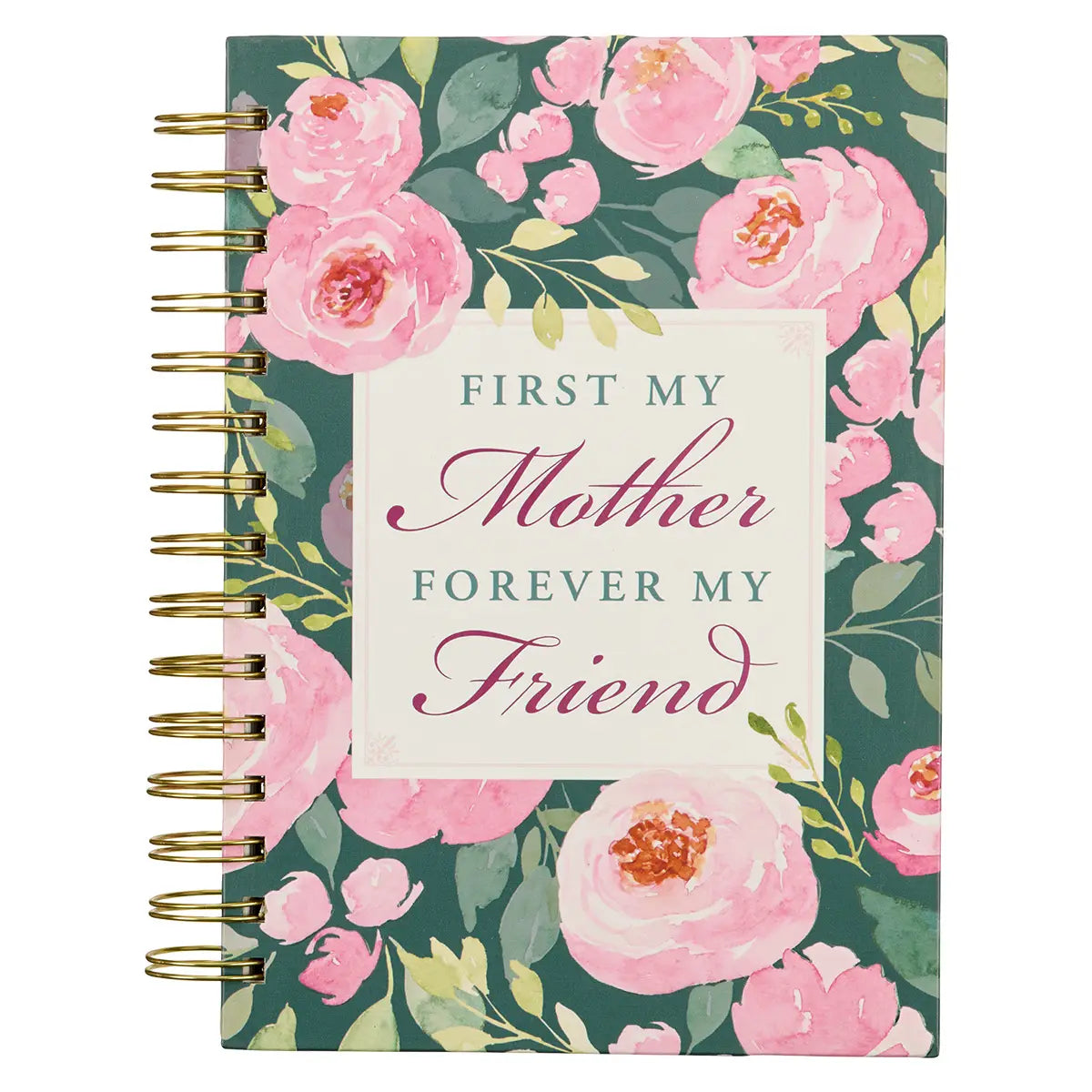 First My Mother Pink Peony Large Wirebound Journal