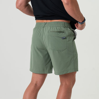 Burlebo | Everyday Short - Light Sage Fish Toss Pocket