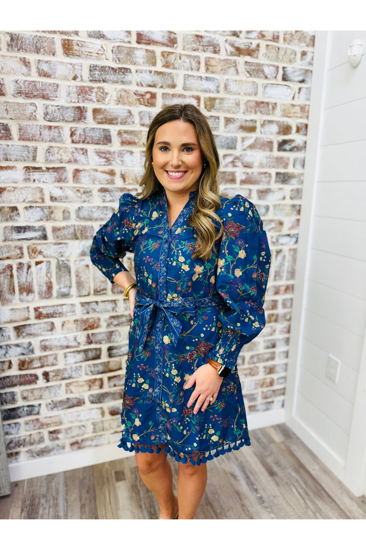 Floral + Tassel Belted Dress
