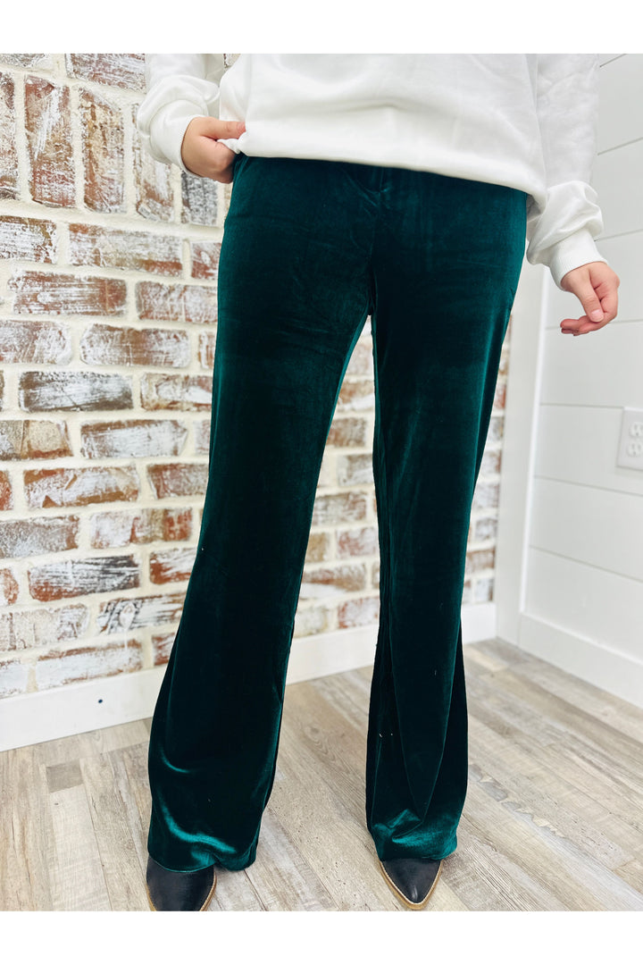 Hunter Green Velvet Pants