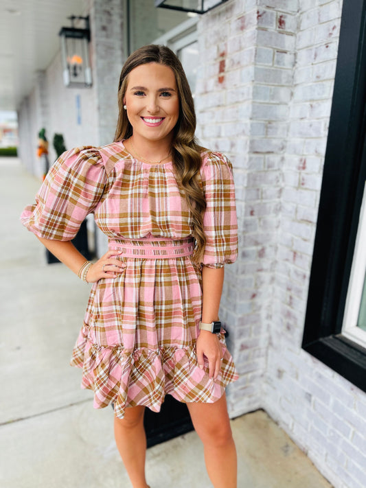 Mauve Plaid Dress