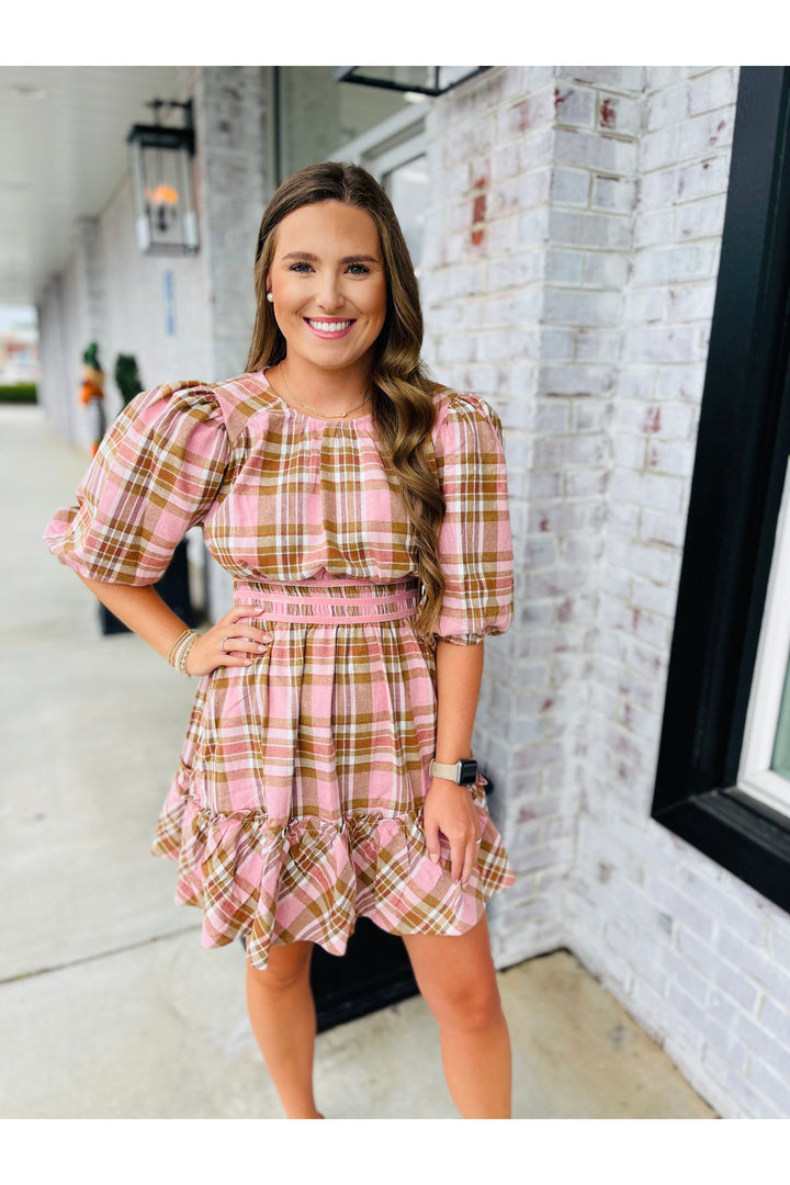 Mauve Plaid Dress