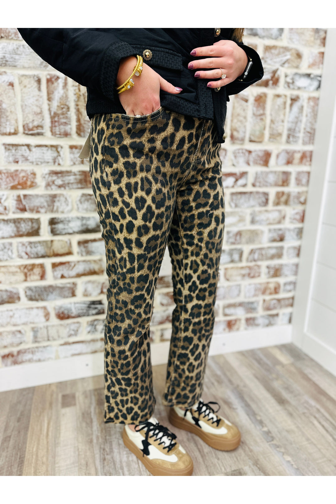 High Rise Leopard Jean