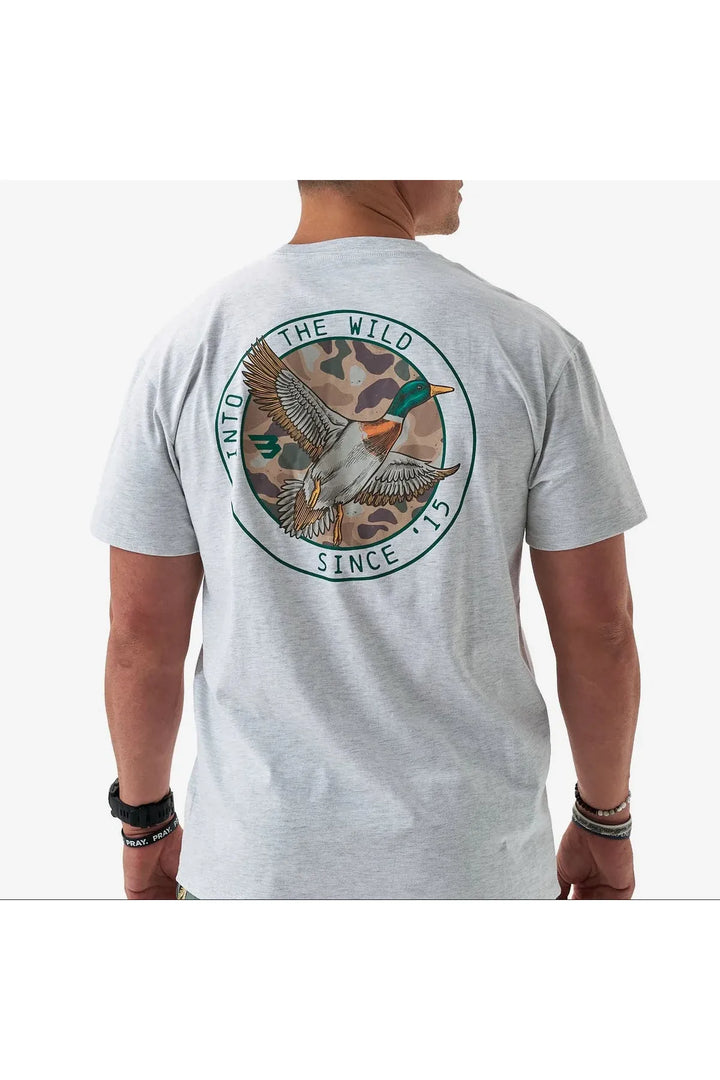 Burlebo SS Tee - Camo Mallard Duck - Ash Grey