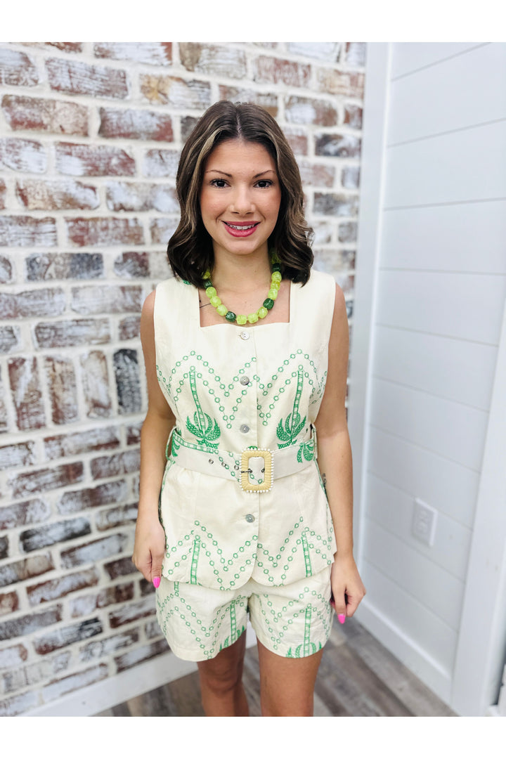 Tropic Embroidered Top
