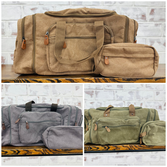 2 pc Canvas Duffle Bag ~ Viral TikTok Bag