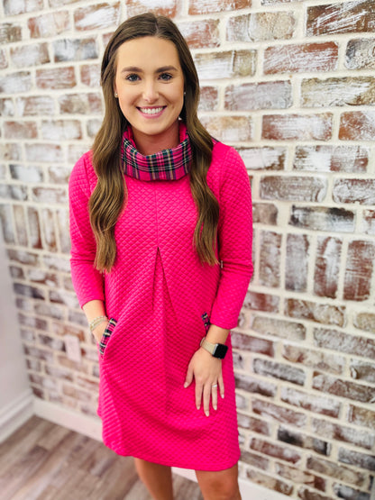 Pink Ruby Contrast Trim Dress