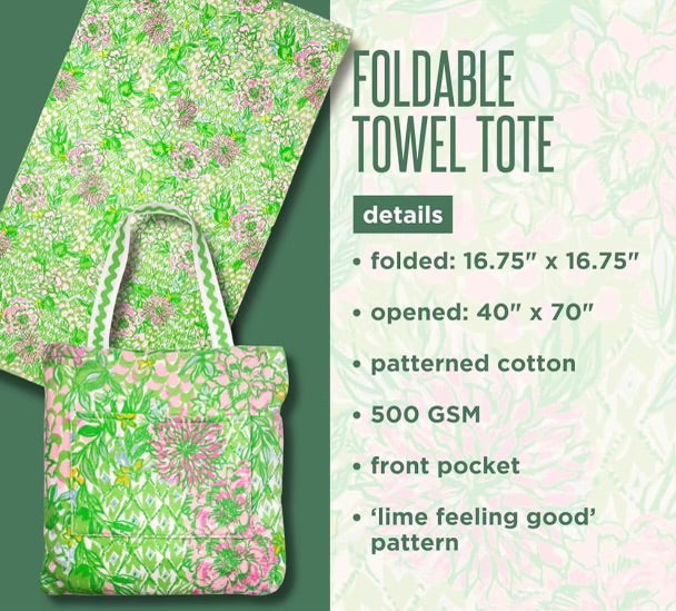Lily Pulitzer Towel Tote - Lime Feeling Good