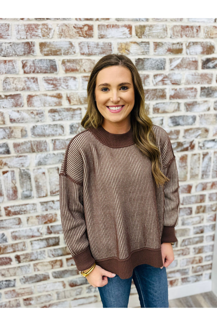 Brown Lines Sweater