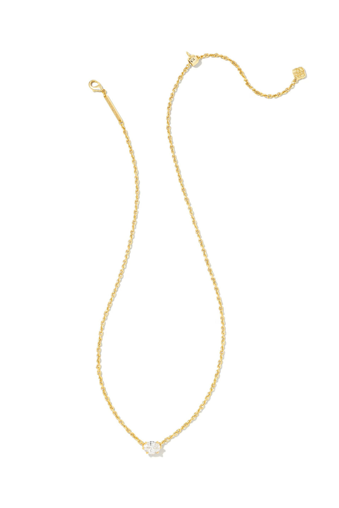Kendra Scott | Cailin Gold Pendant Necklace in White CZ