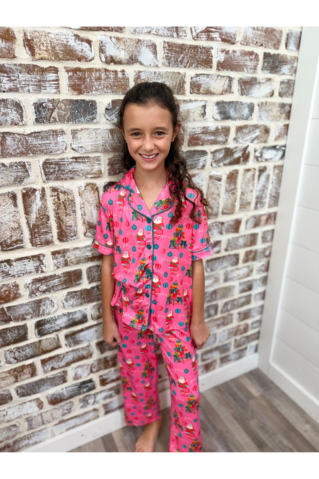 Youth | Pink Santa PJ Set