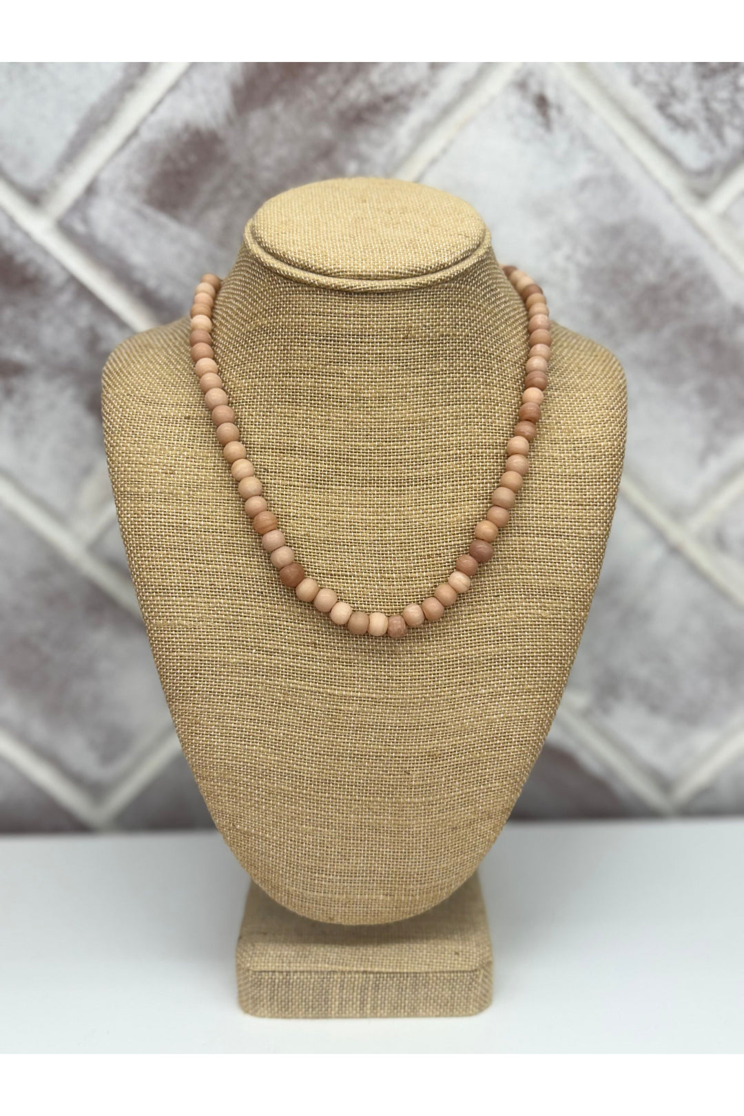 Matte Nude Beaded Necklace 