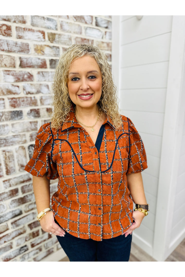 THML Perfect In Plaid Top