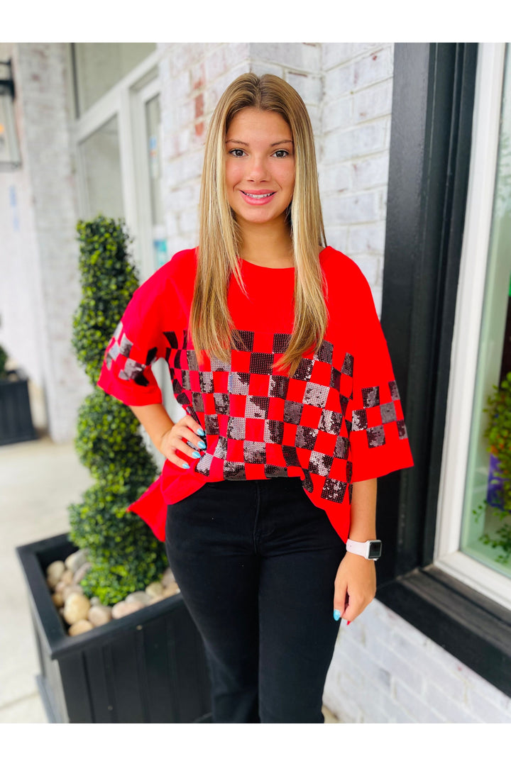 Sequin Checkered Gameday