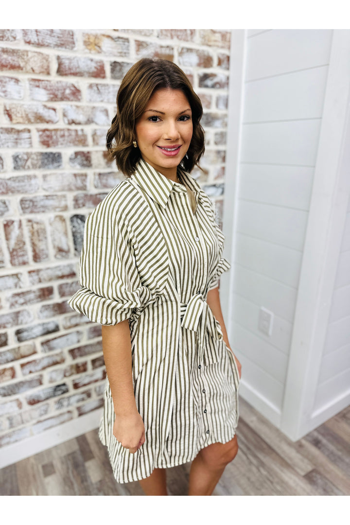 Tied With Stripes Dress