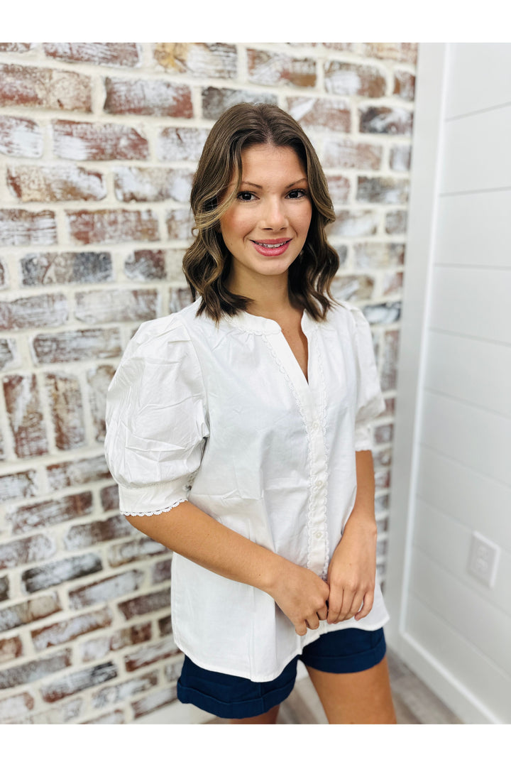 Mary Square| Elaine Top | White