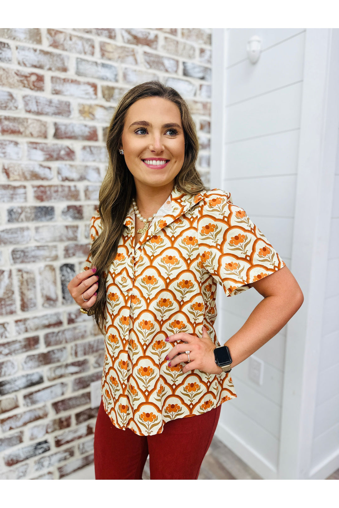 Retro Blooms Floral Top