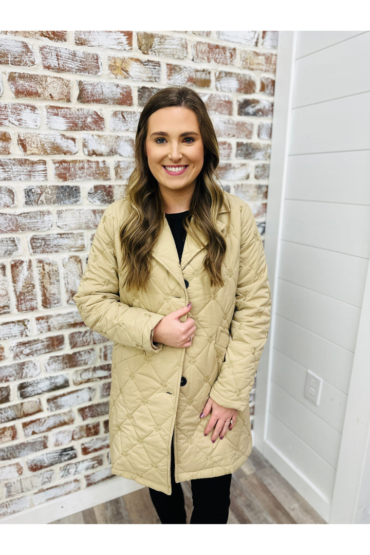 Longline Quilted Bomber Jacket