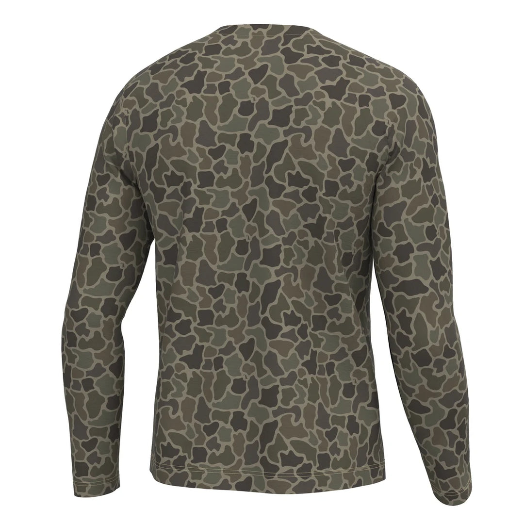 Local Boy | Long Sleeve Heather Performance Shirt - Brush Camo