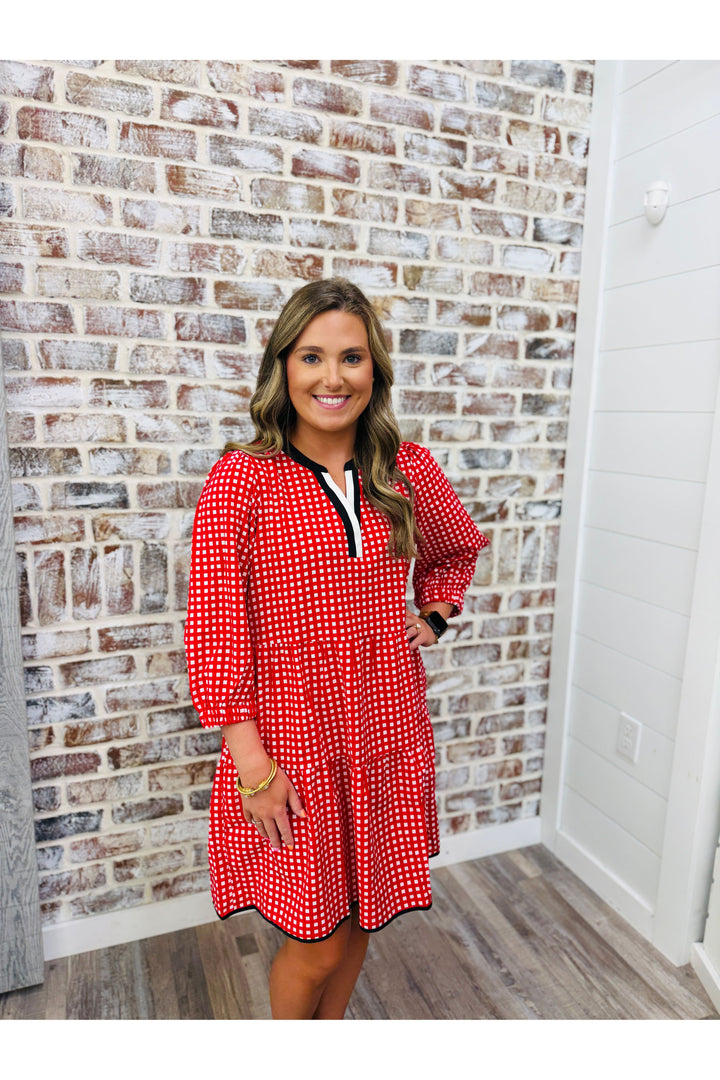 Red/White Gingham Glory Dress