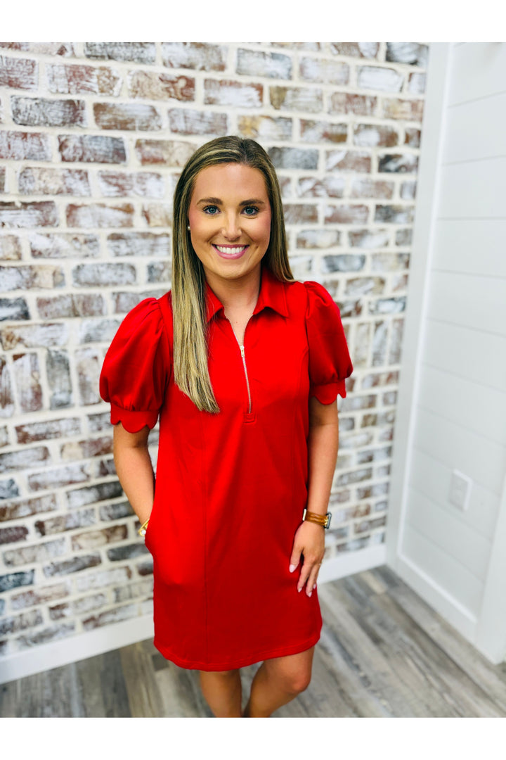 Red Scallop Dress