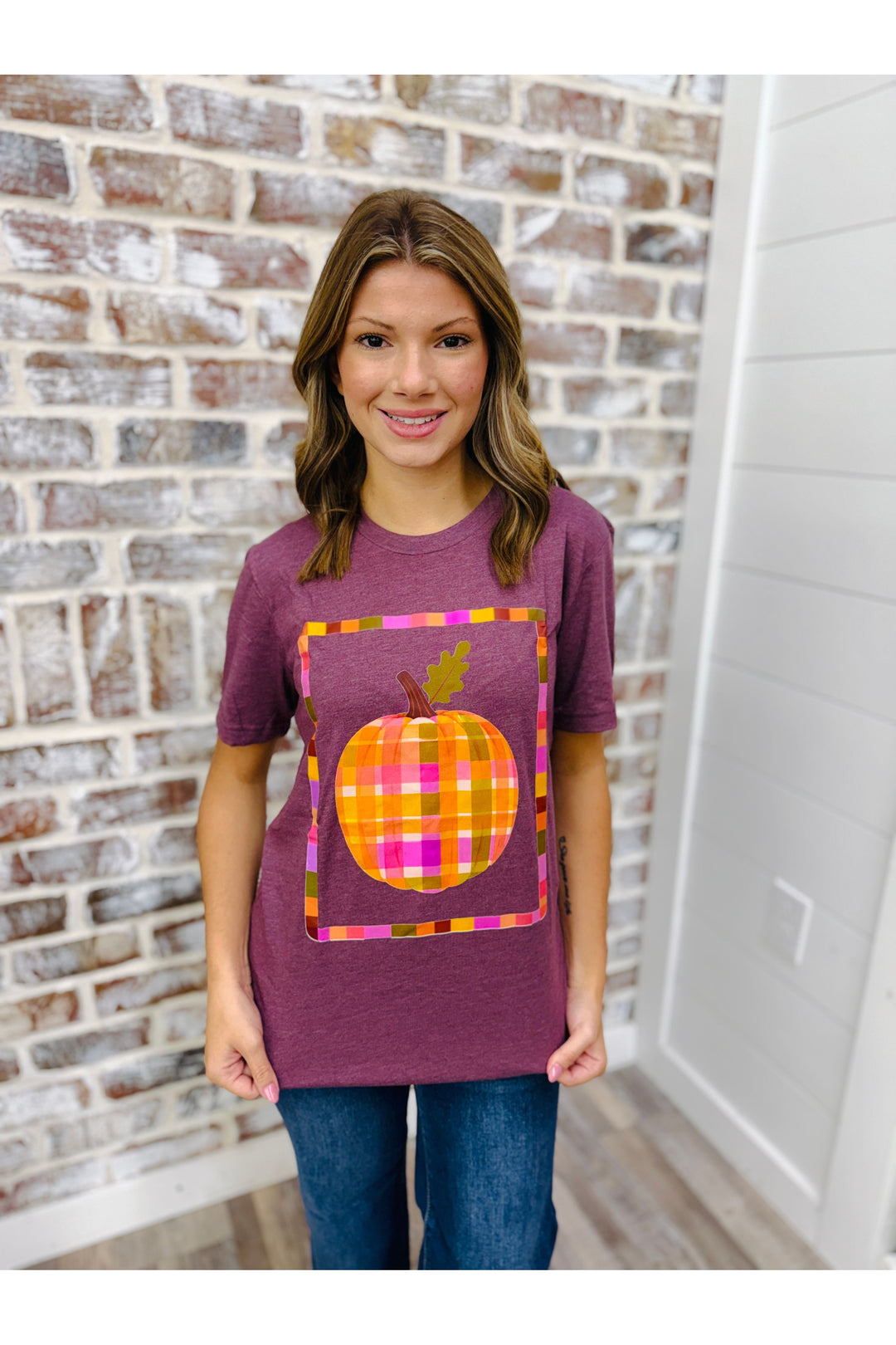 Plaid Pumpkin Frame Tee