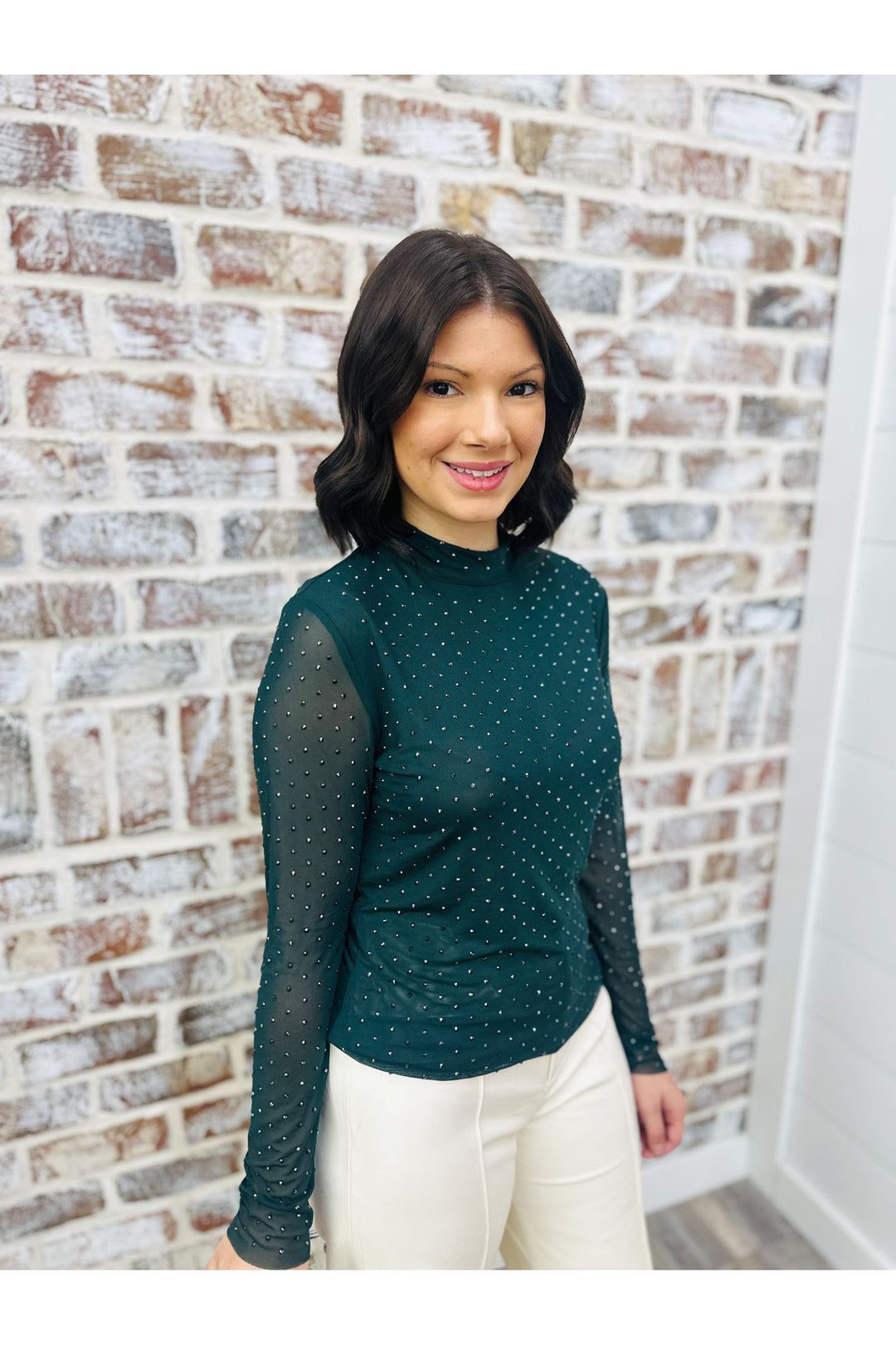 Hunter Embellished Mesh Top