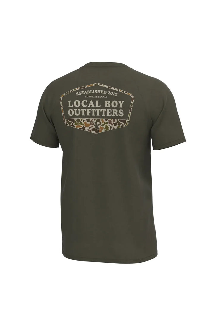 Local Boy | Vintage ESTD Badge Short Sleeve Heather Performance Shirt