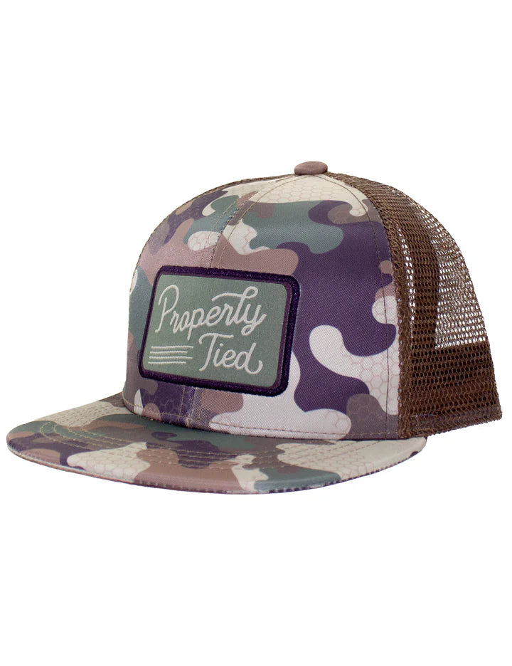 Properly Tied | YOUTH Sportsman Trucker Hat Delta Woodland Camo