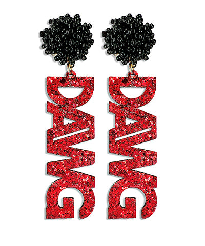 Dawg Glitter Earring