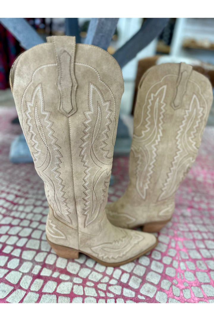 Tess Beige Tall Boots