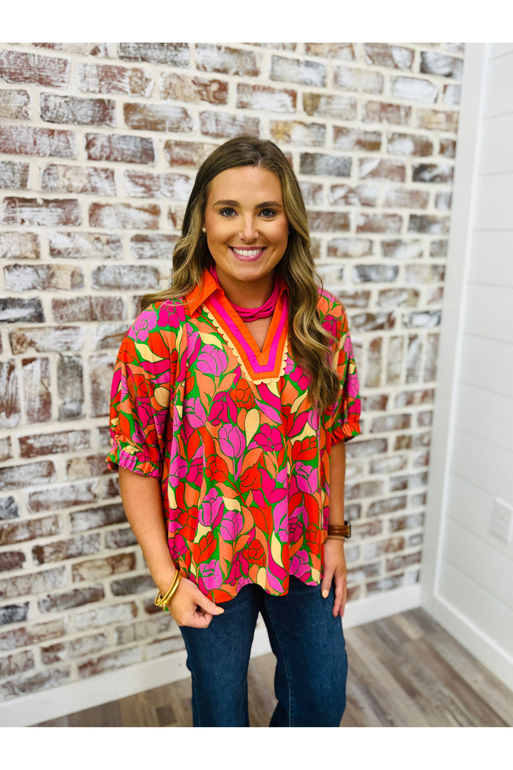 Sunset Petals Top