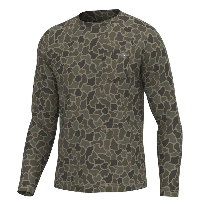 Local Boy | Youth Long Sleeve Heather Performance Shirt - Brush Camo