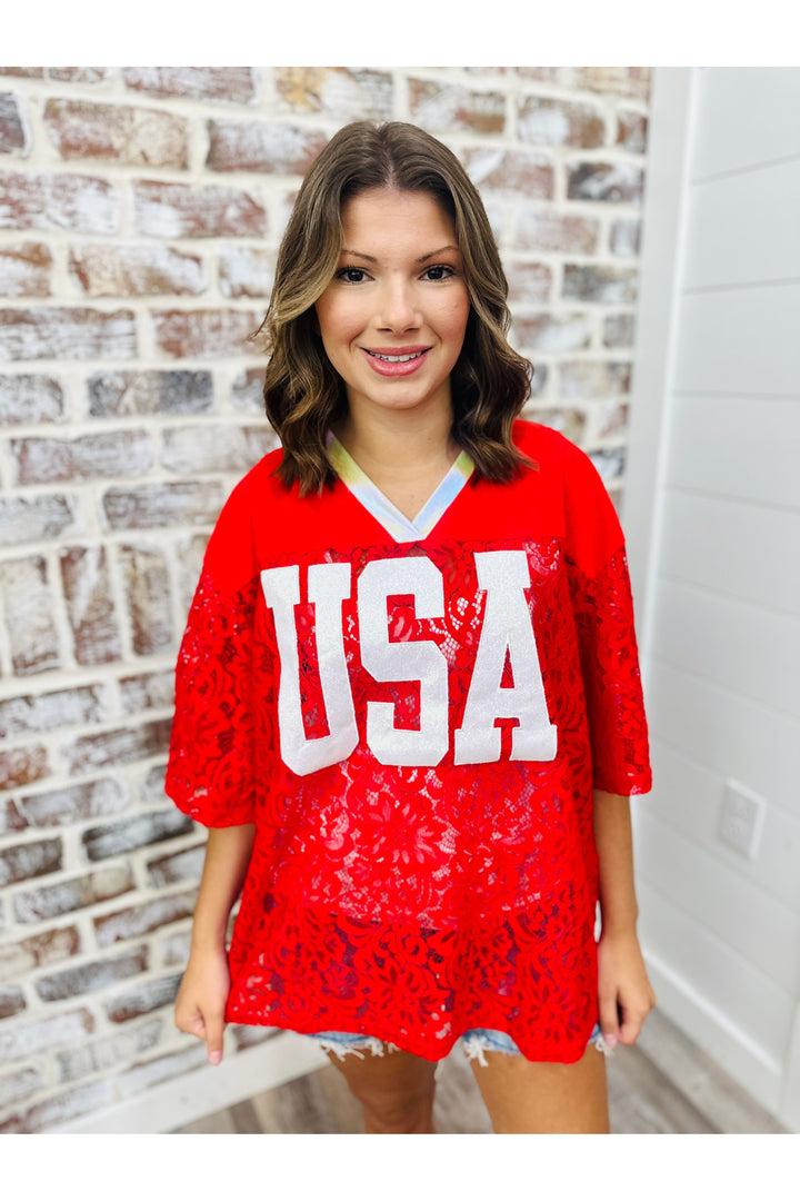 Red Lace “USA” Jersey
