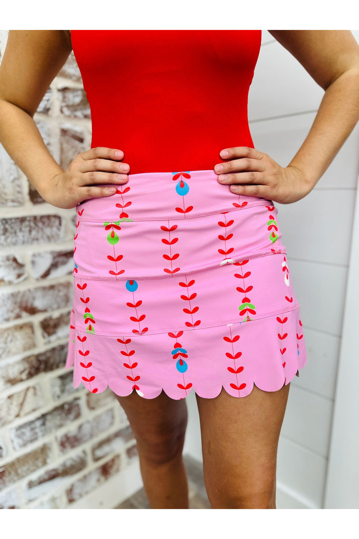 Karlie Floral Vine Scallop Skort