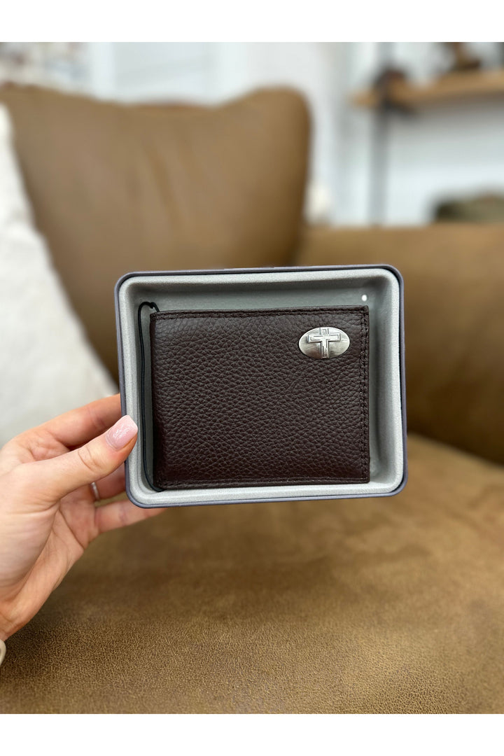Leather Wallet Brown Pebble