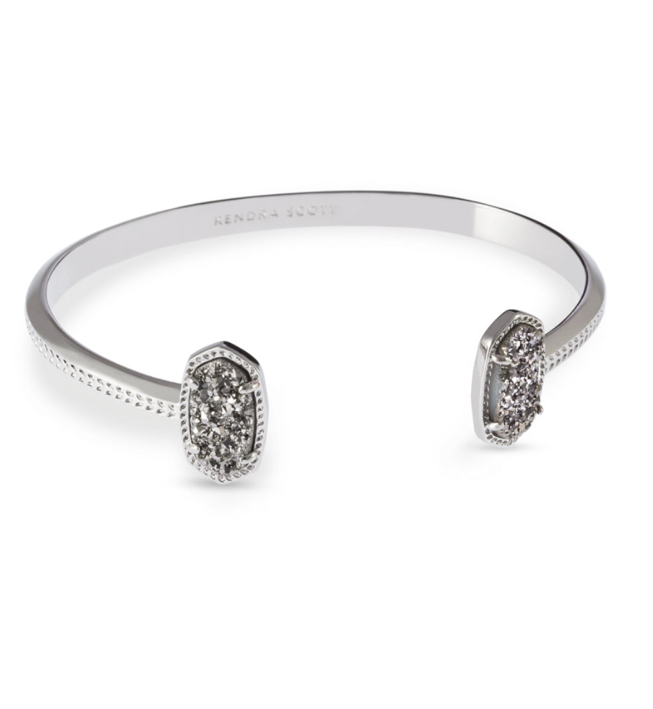 Kendra Scott| ELTON CUFF BRACELET RHODIUM PLATINUM DRUSY