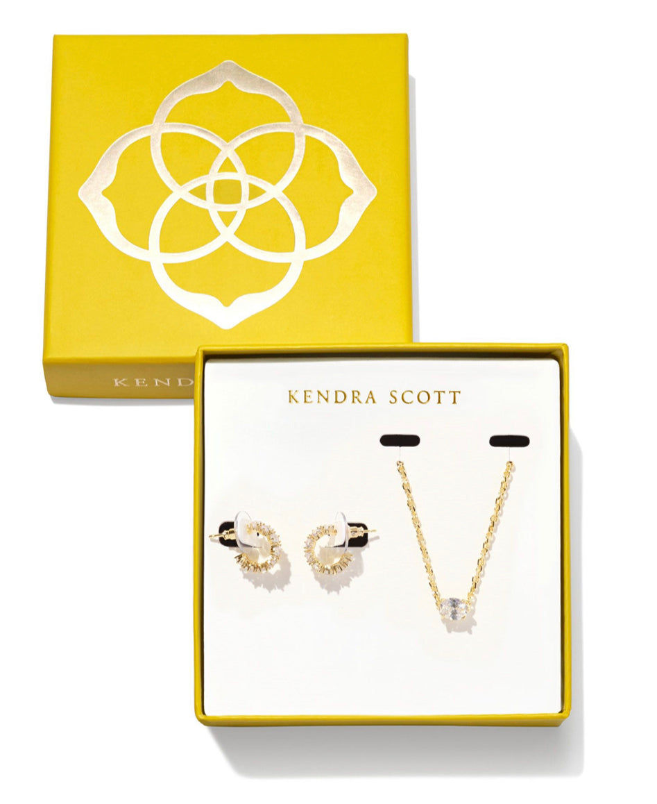 Kendra Scott| CAILIN CRYSTAL GIFT SET GOLD WHITE CRYSTAL