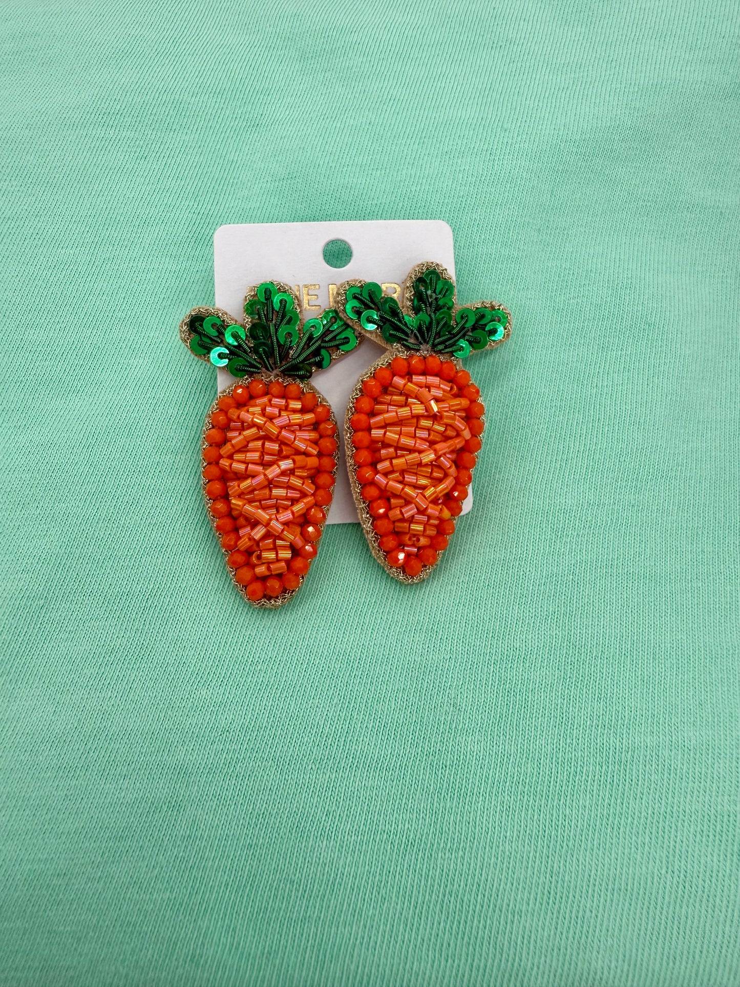Beaded carrot earrings