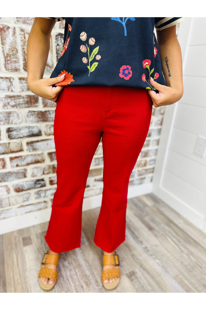 Red High Waisted Pant