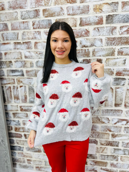 Grey Santa Sweater